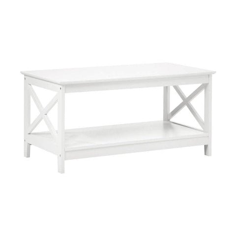 Coffee Table Storage Rack 2-Tier White