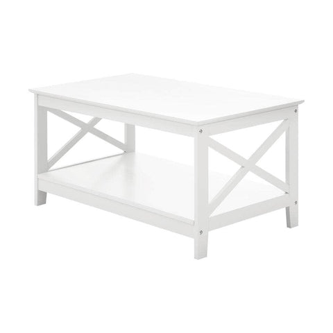 Coffee Table Storage Rack 2-Tier White