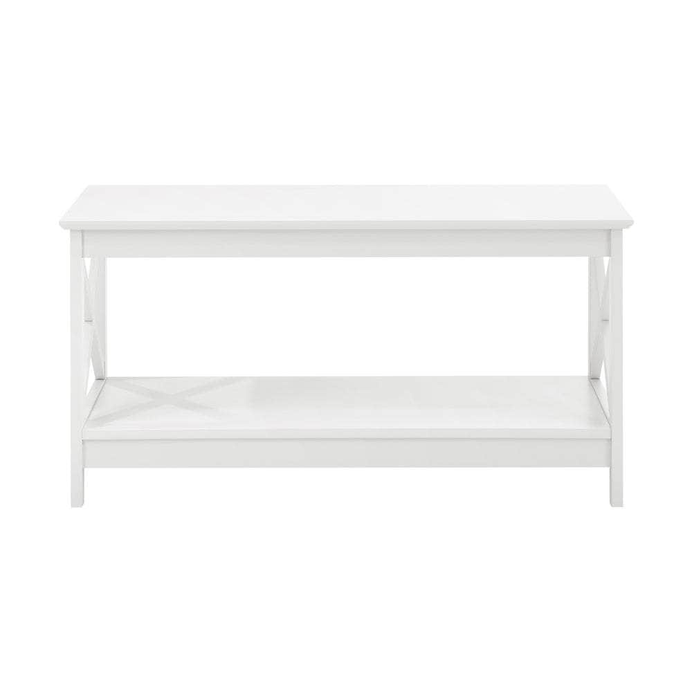 Coffee Table Storage Rack 2-Tier White