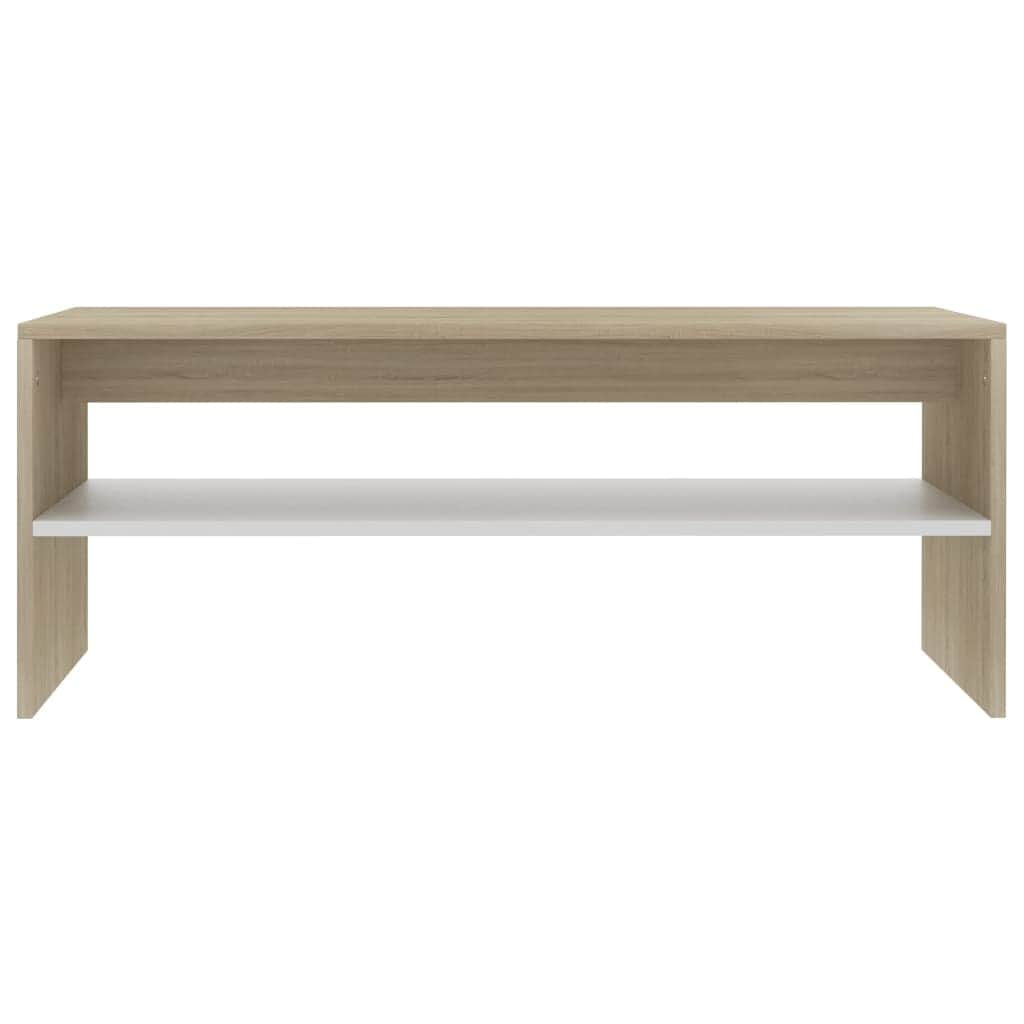 Coffee Table White and Sonoma Oak Chipboard