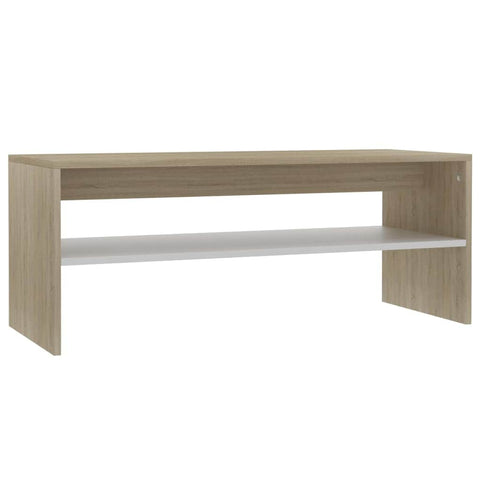 Coffee Table White and Sonoma Oak Chipboard