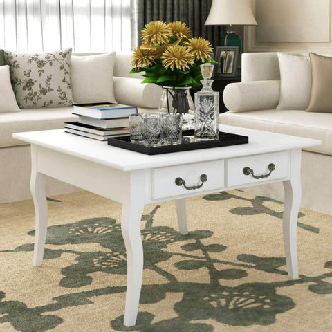 Coffee Table With 4 Drawers White