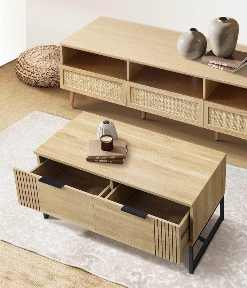 Coffee Table with Storage Drawer and Open Shelf