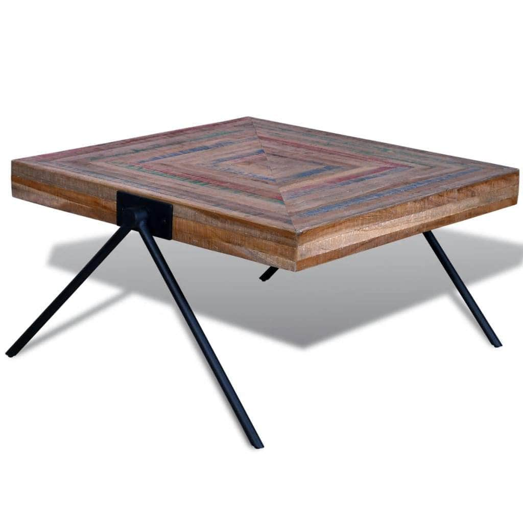 Coffee Table with V-shaped Legs Reclaimed Teak Wood