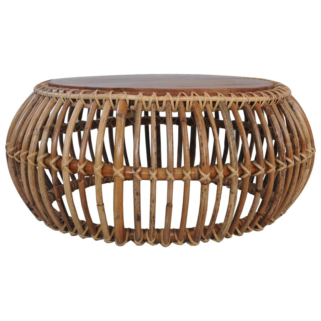 Coffee Tables 2 pcs Natural Rattan