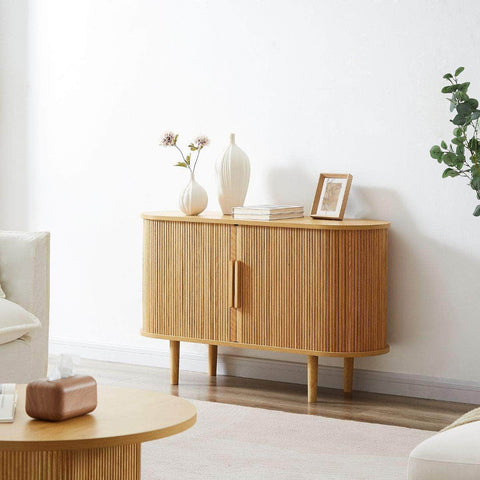 Column Wooden Sideboard Table In Natural