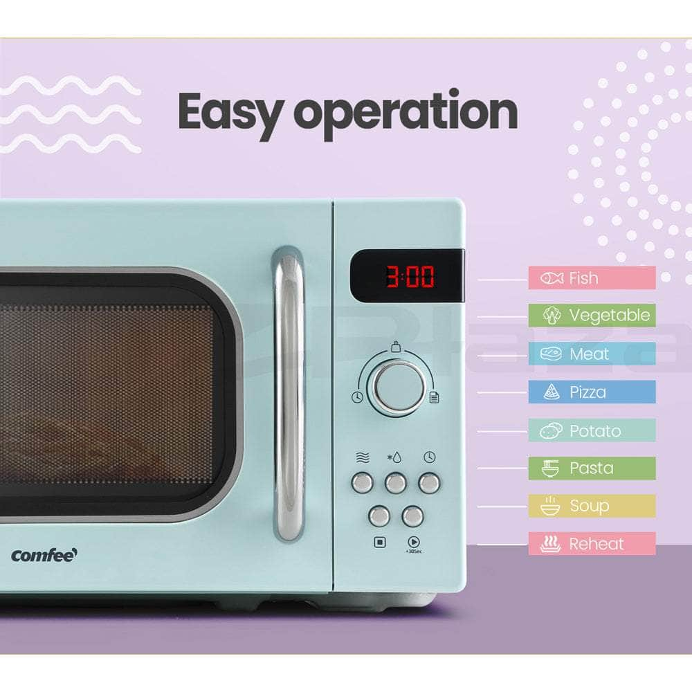 Comfee 20L Microwave Oven 800W Countertop Kitchen 8 Cooking Settings 3 Colours