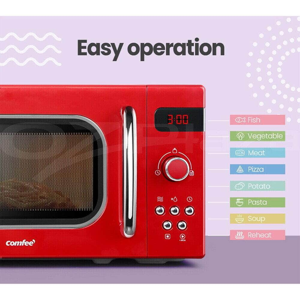 Comfee 20L Microwave Oven 800W Countertop Kitchen 8 Cooking Settings 3 Colours