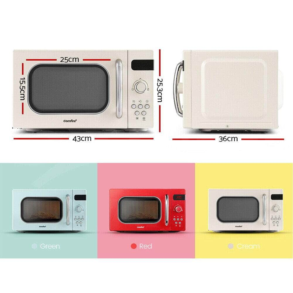 Comfee 20L Microwave Oven 800W Countertop Kitchen 8 Cooking Settings 3 Colours