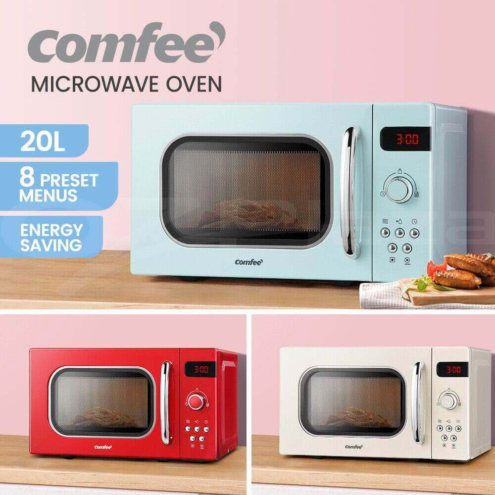 Comfee 20L Microwave Oven 800W Countertop Kitchen 8 Cooking Settings 3 Colours