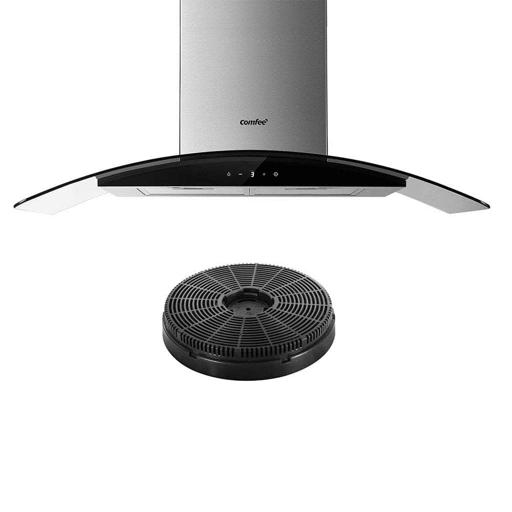 Comfee Rangehood 900Mm Stainless Led Glass Kitchen With 2 Pcs Filter Replacement