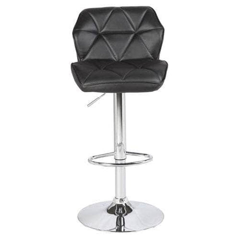 Comfortable Black Bar Stools - Mid-High Back, Adjustable