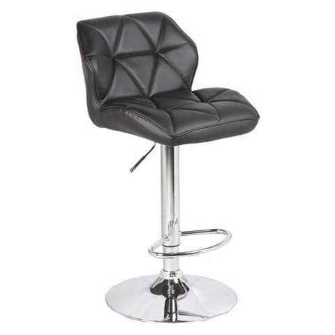 Comfortable Black Bar Stools - Mid-High Back, Adjustable