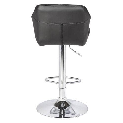 Comfortable Black Bar Stools - Mid-High Back, Adjustable