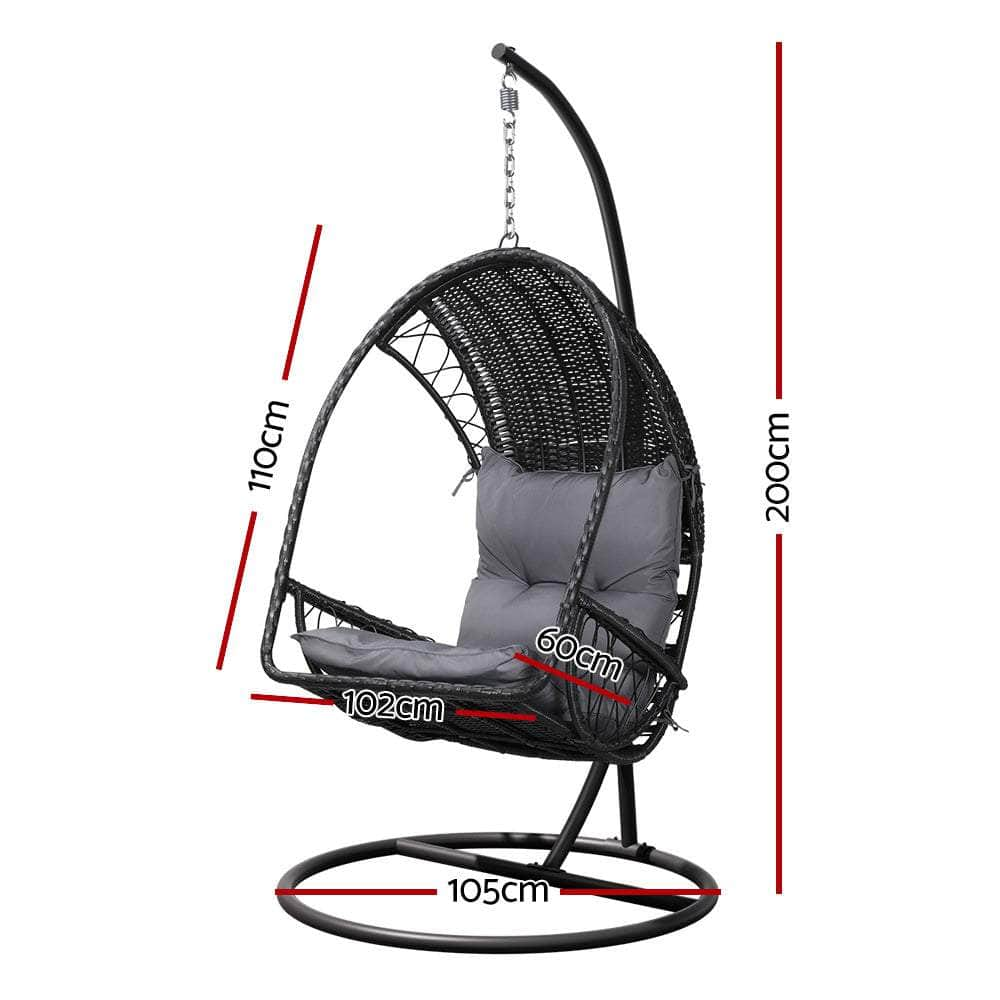 Comfortable Black Outdoor Egg Swing Chair