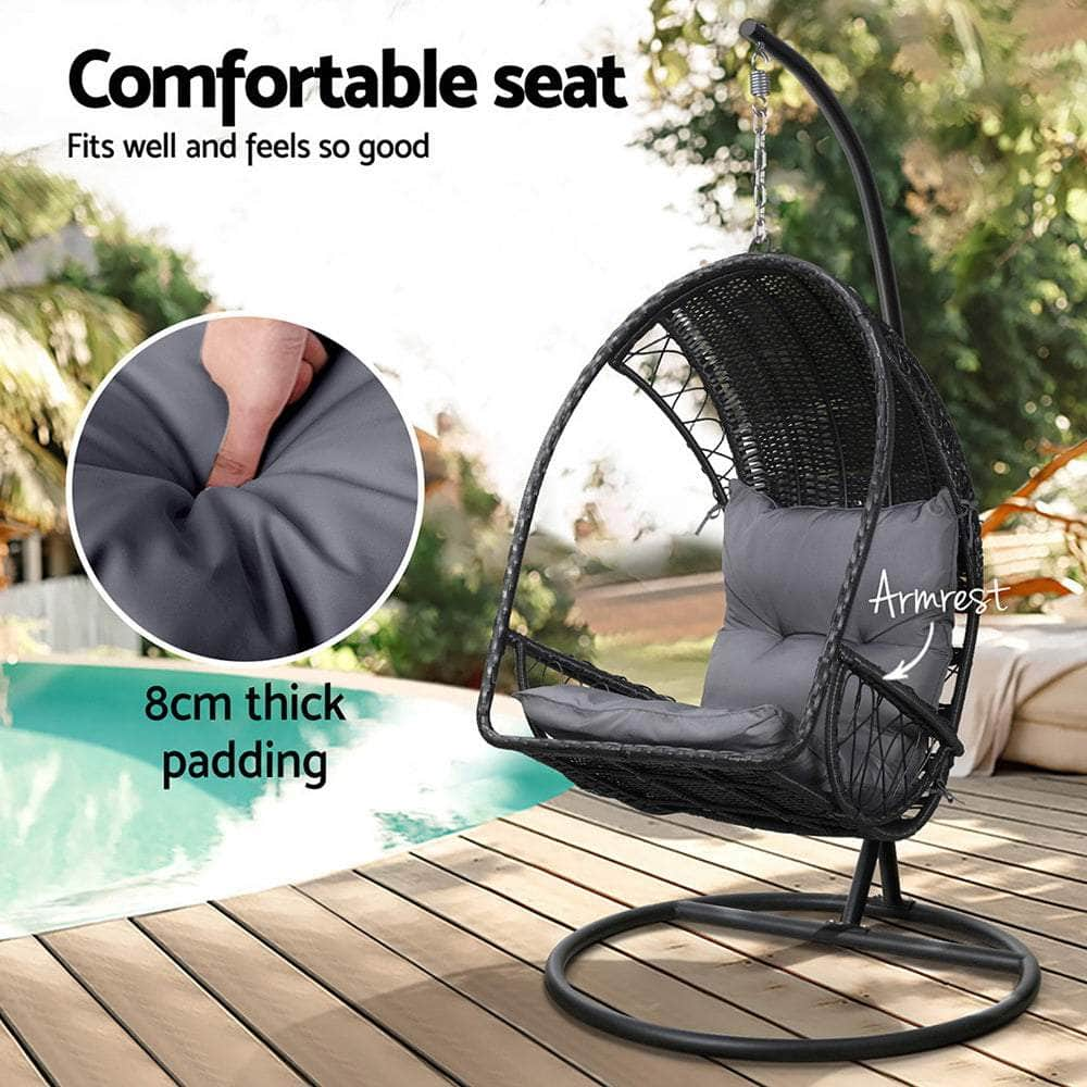 Comfortable Black Outdoor Egg Swing Chair