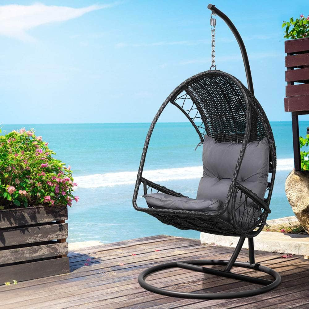 Comfortable Black Outdoor Egg Swing Chair