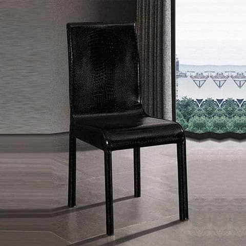 Comfortable Leatherette Seat Dining Chair Black Colour