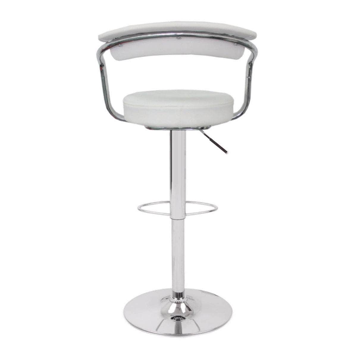 Comfortable White Bar Stools - Leather, High Back, Adjustable