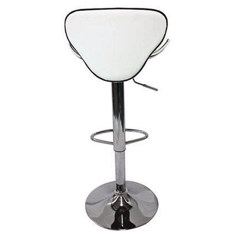 Comfortable White Bar Stools - Leather, Mid-High Back