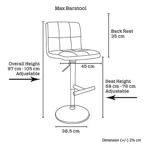 Comfortable White Bar Stools - Leather, Mid-High Back, Adjustable