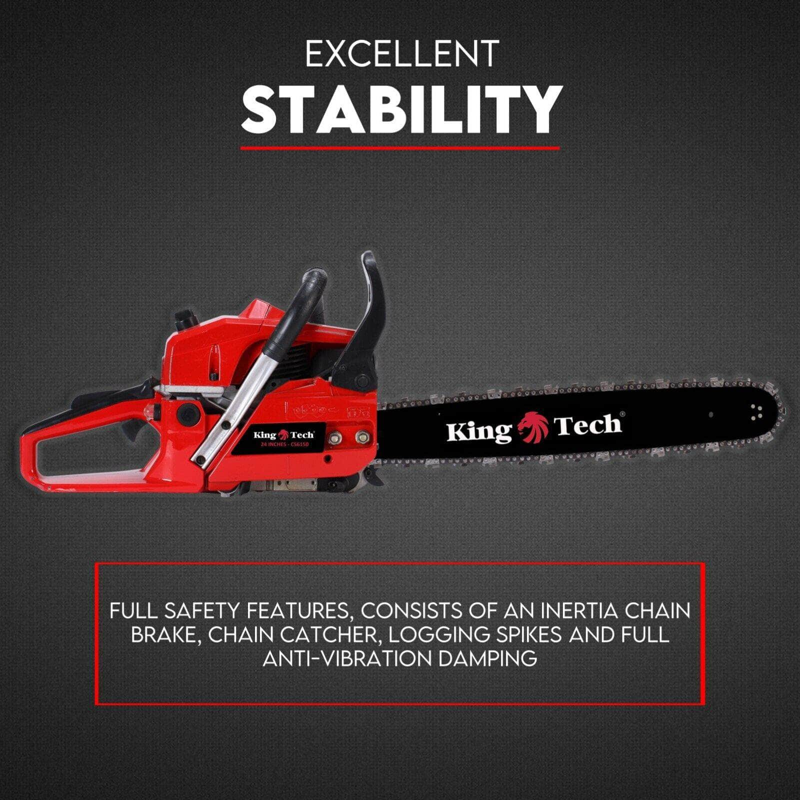 Commercial 24" Petrol Chainsaw - Heavy-Duty