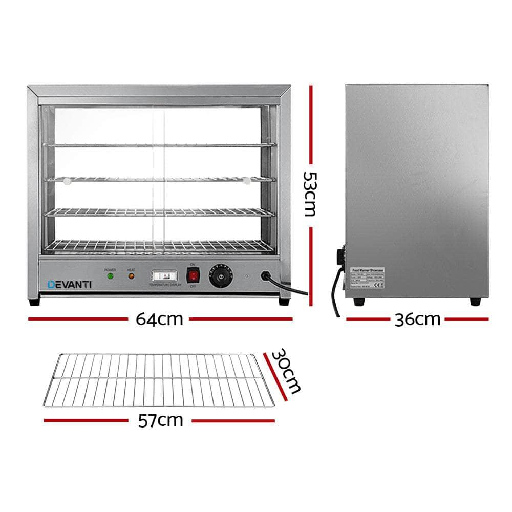 Commercial Food Warmer Hot Display Showcase Cabinet 64Cm