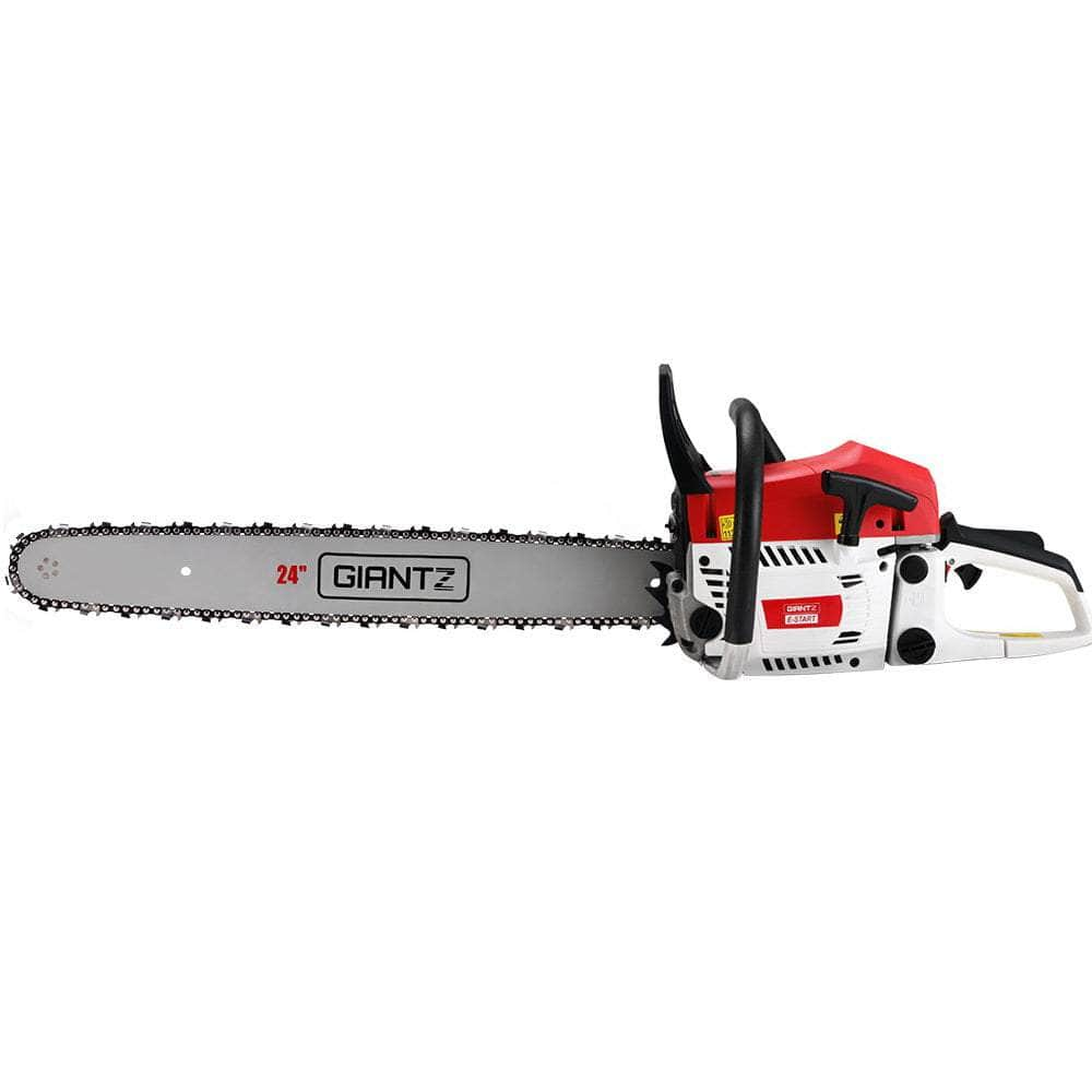 Commercial Petrol Chainsaw E-Start 24" Bar Oregon Chain Saw