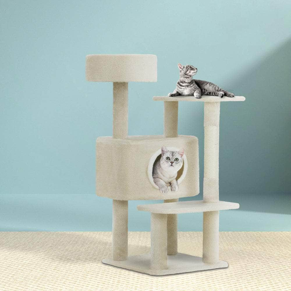 Compact Cat Tree Tower with Scratching Posts - 90cm