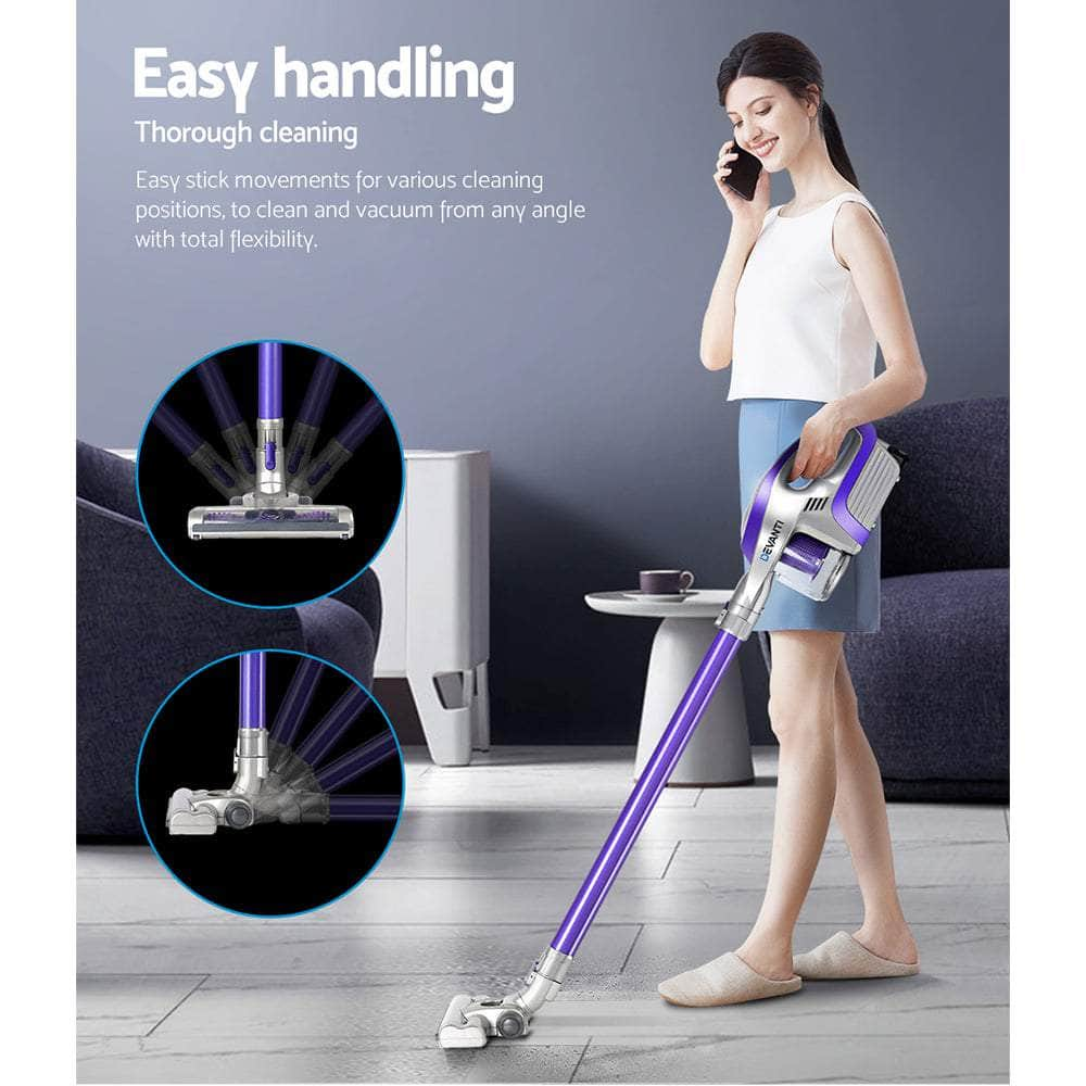 Compact Devanti Cordless Vacuum Cleaner - 150W Purple