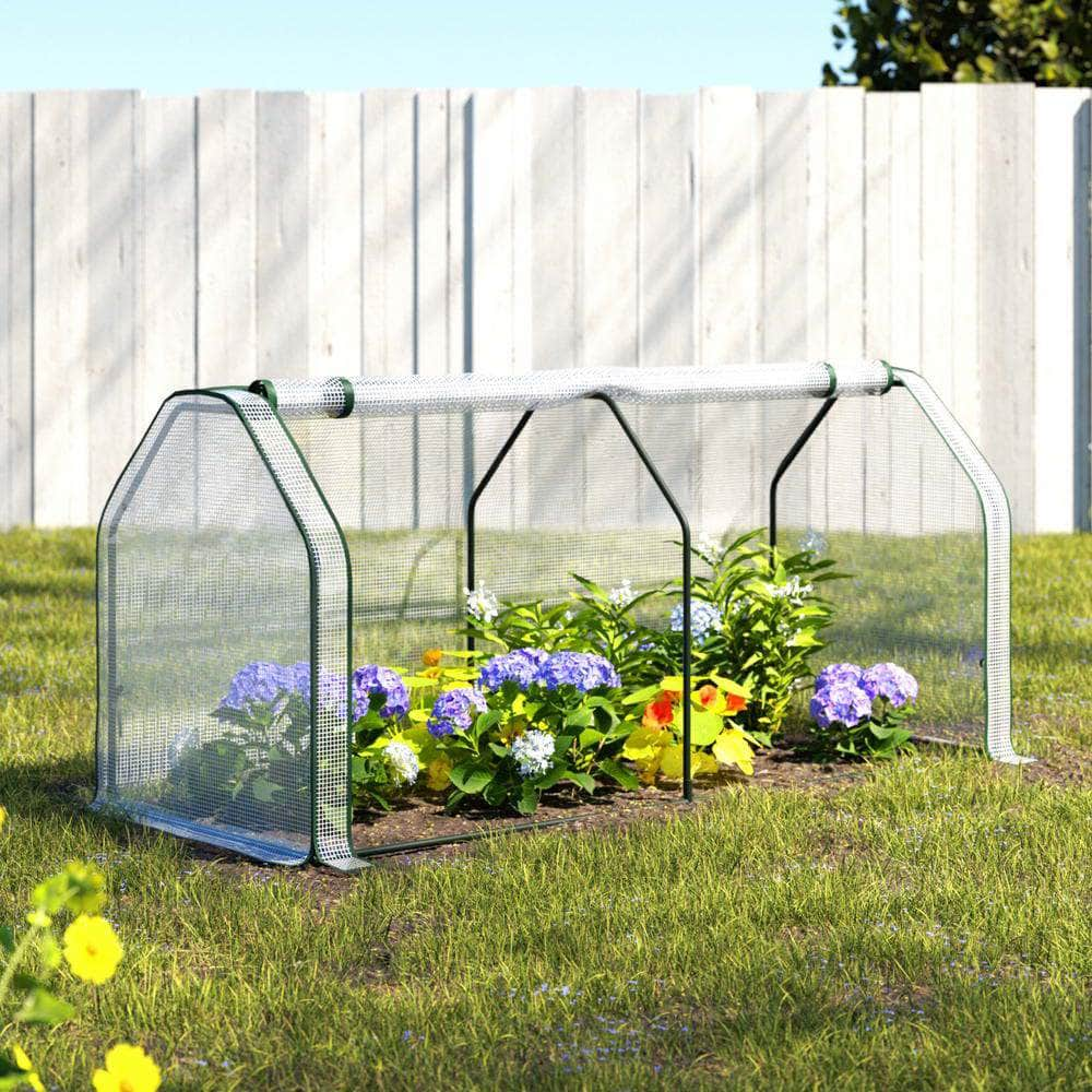 Compact Mini Greenhouse - Roll-Up Zipper Door 1.2M