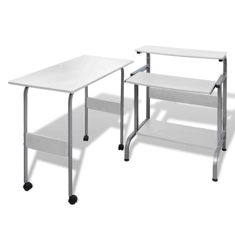 Computer Desk Adjustable Workstation White