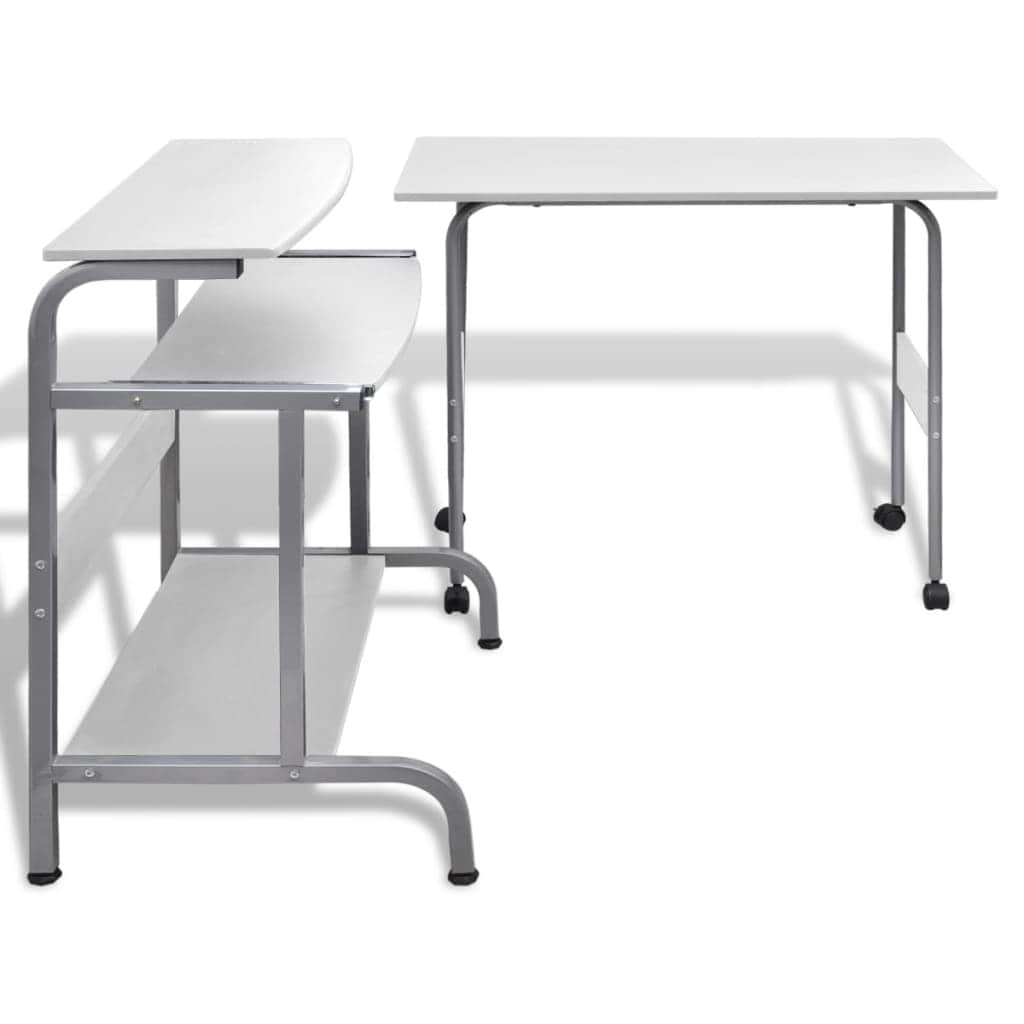 Computer Desk Adjustable Workstation White