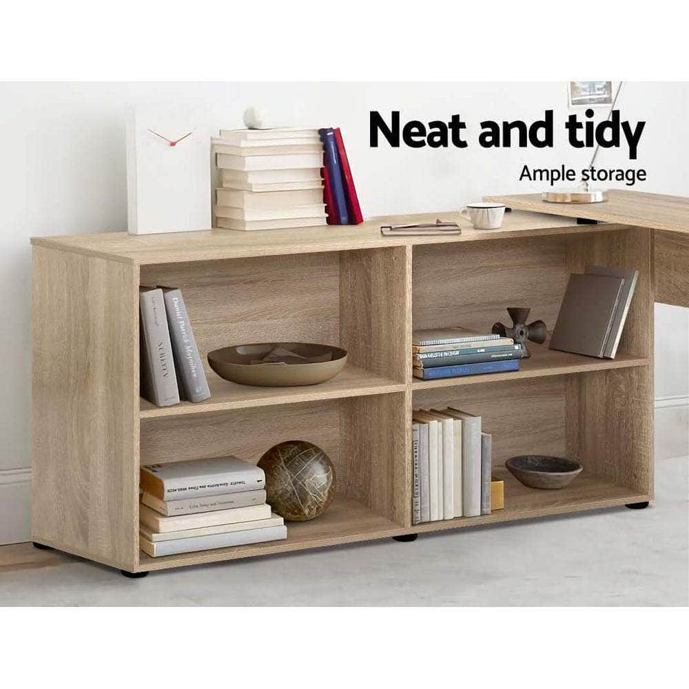 Computer Desk Bookshelf Oak 130Cm