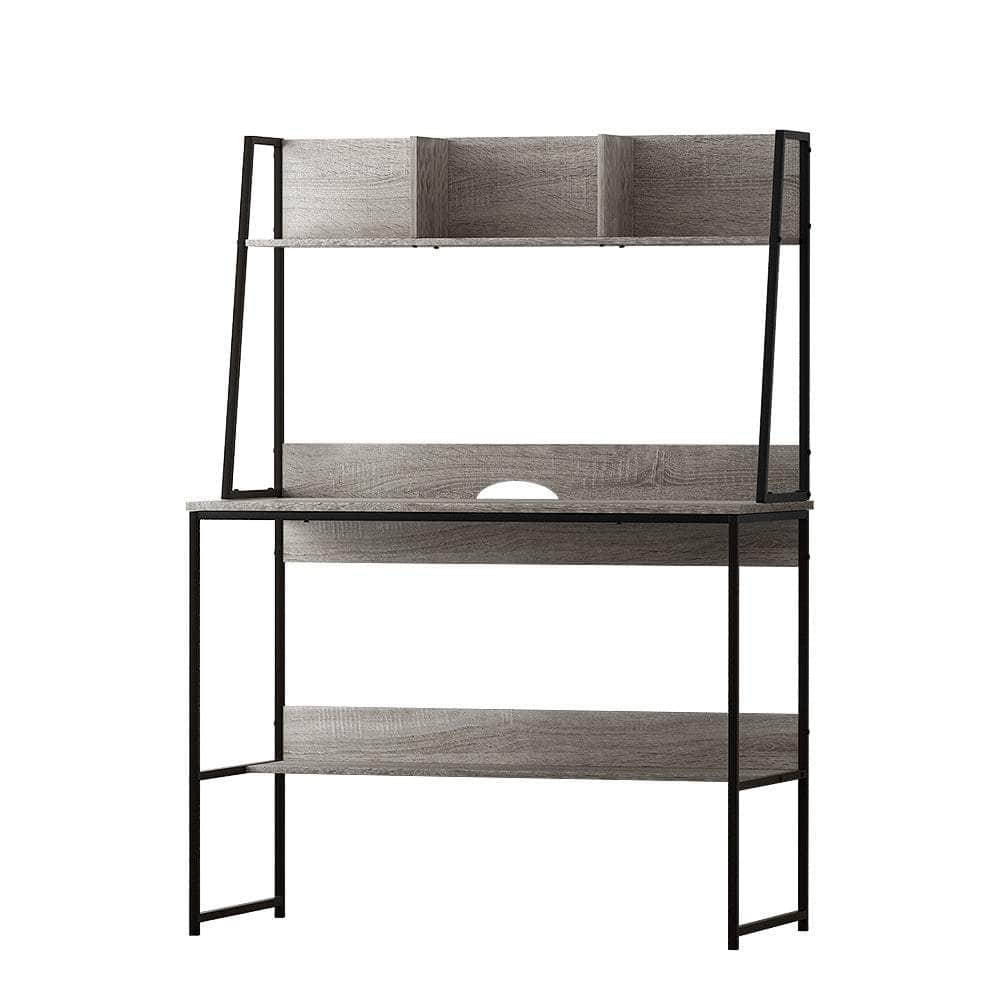 Computer Desk Bookshelf Storage Grey 100CM