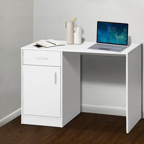 Computer Desk Drawer Cabinet White 100Cm