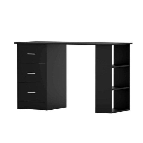 Computer Desk Drawer Shelf Cabinet Black 120Cm