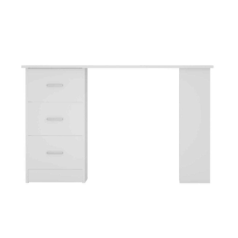 Computer Desk Drawer Shelf Cabinet White 120Cm