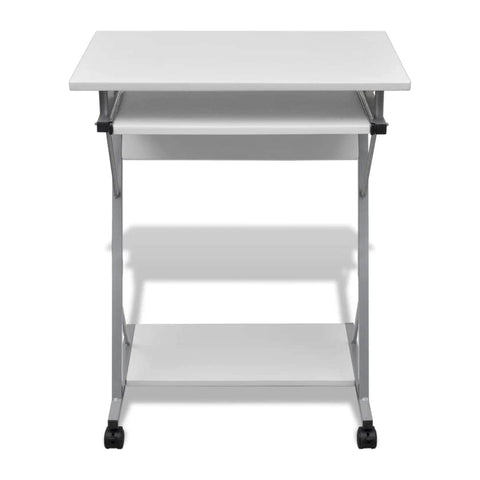 Computer Desk Pull Out Tray White Furniture Office Student Table