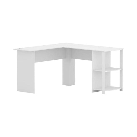 Computer Desk Shelf L-Shape White 136Cm