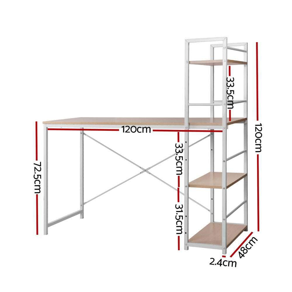 Computer Desk Shelf Oak 120Cm