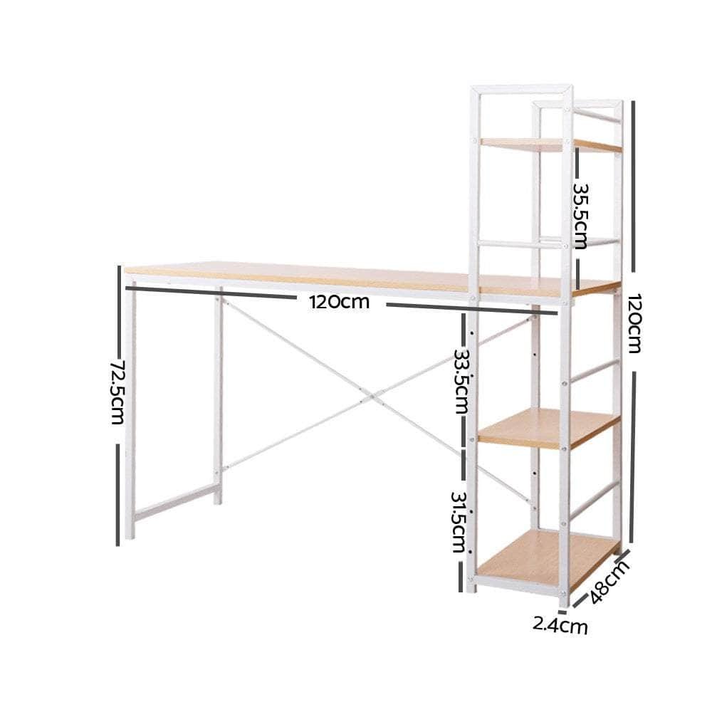 Computer Desk Shelf Oak 120Cm