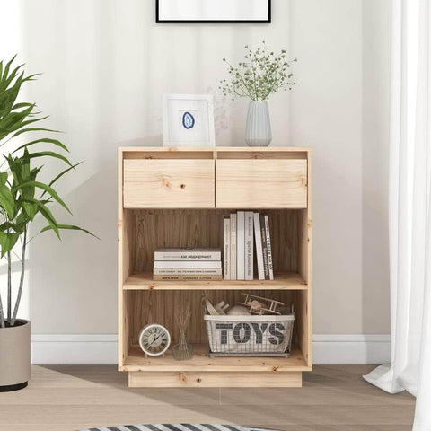 Console Cabinet Solid Wood Pine Brown/Natural/White/Black