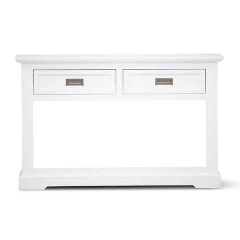 Console Hallway Entry Table 125Cm Solid Acacia Timber Wood Coastal -White