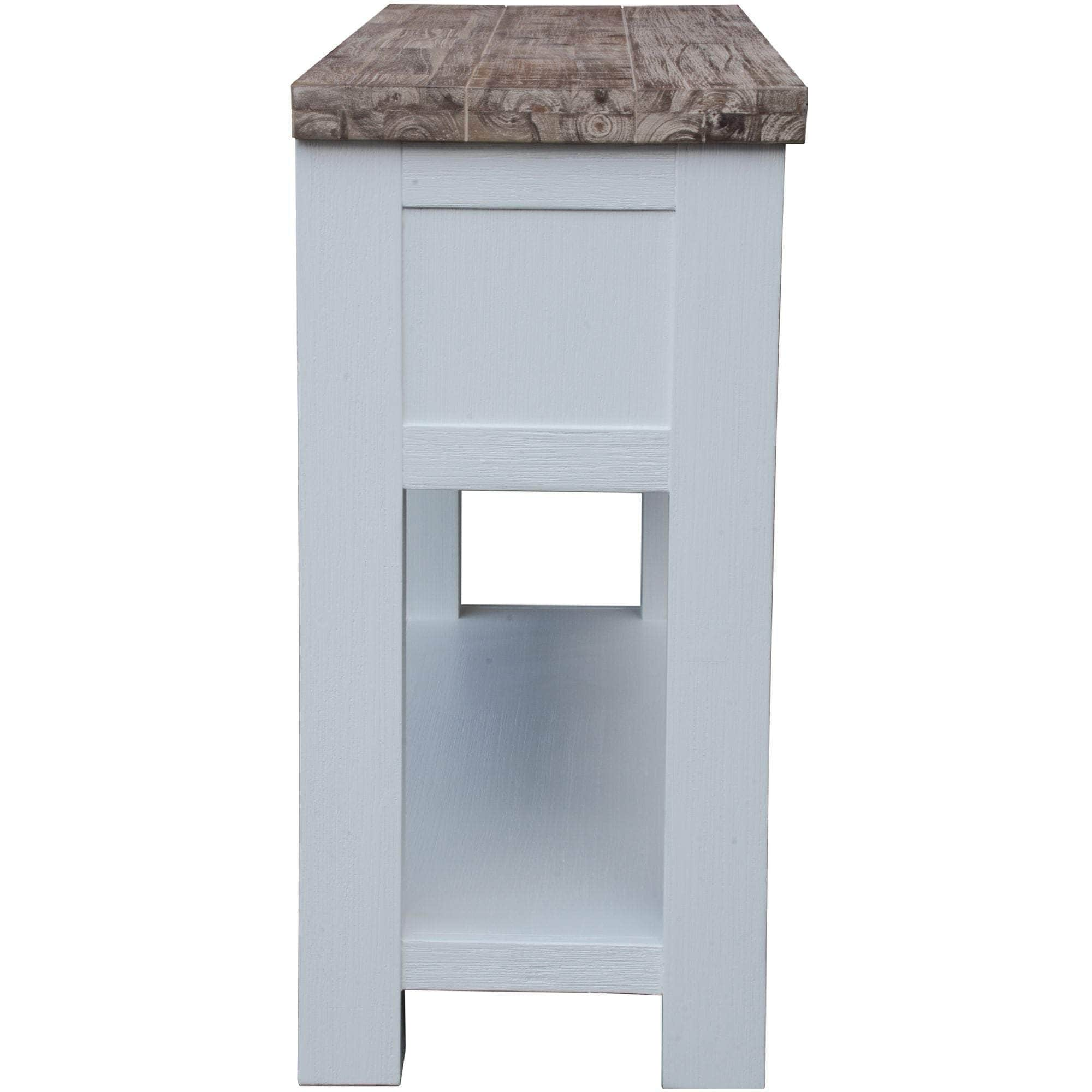 Console Hallway Entry Table 130Cm Solid Acacia Timber Wood -White Brush