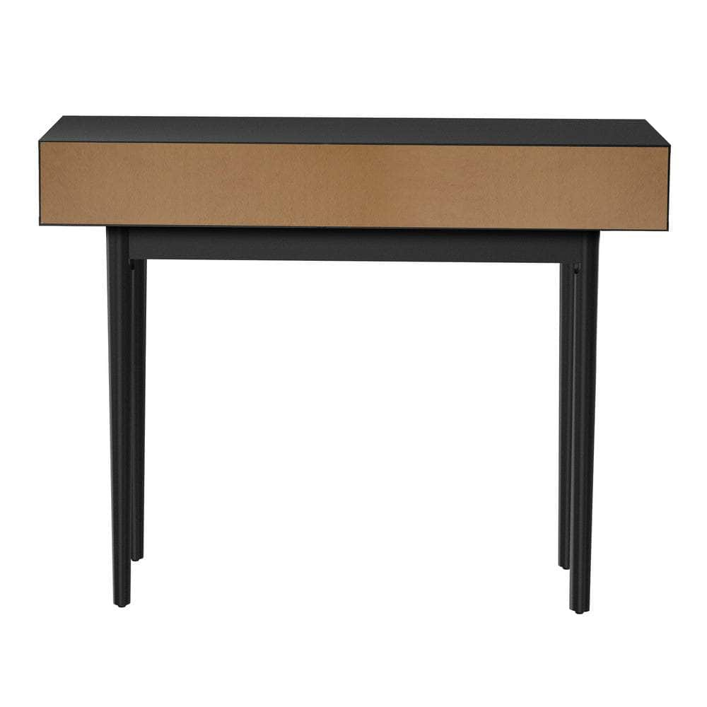 Console Table 100cm Entry Hallway Side Table with 2 Storage Drawer Black