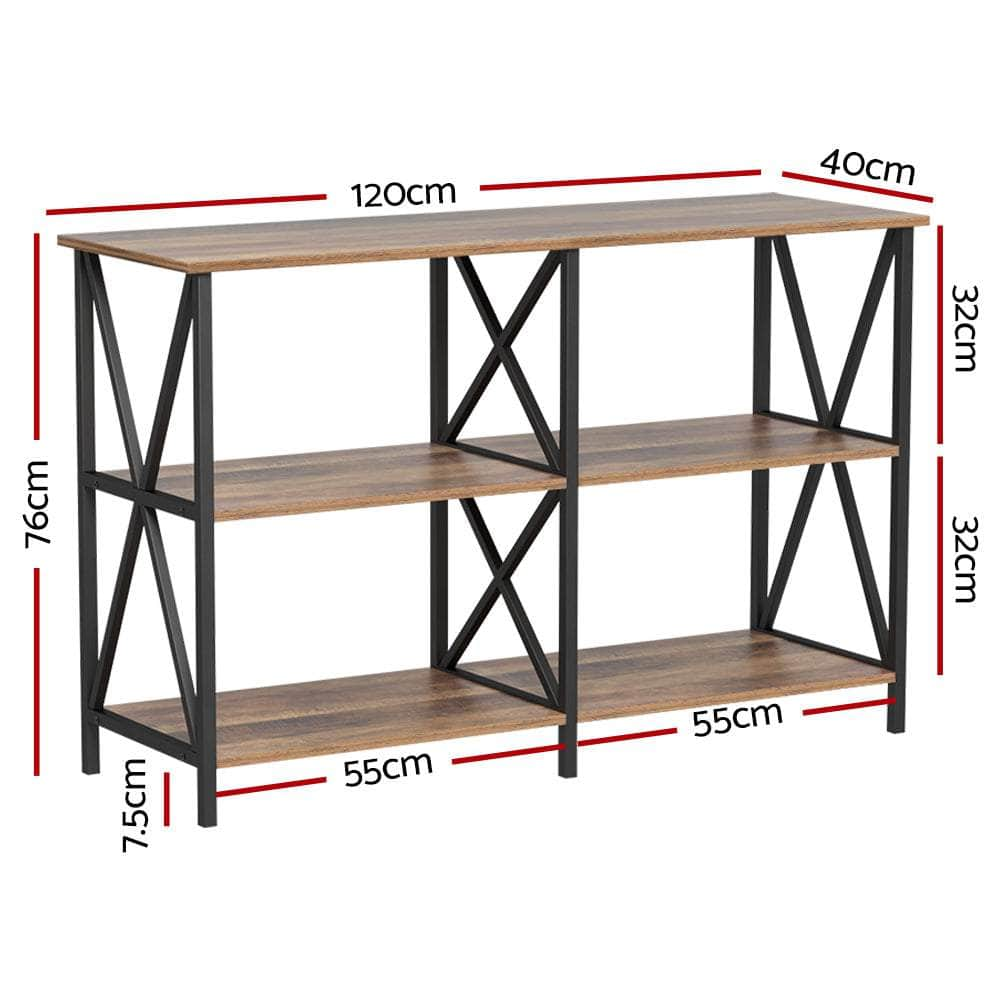 Console Table 120Cm 3-Tier Walnut Xiah