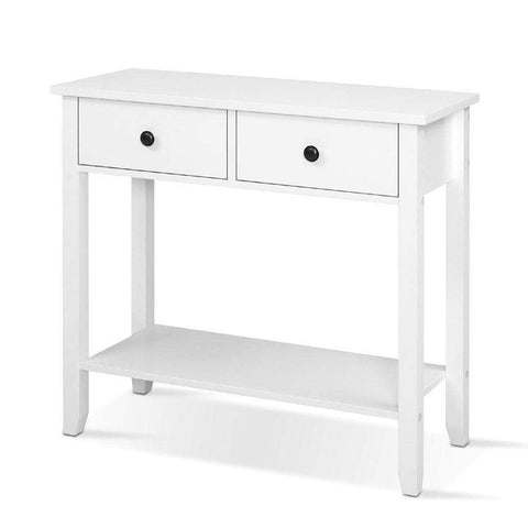 Console Table 2 Drawers 80Cm White Chole