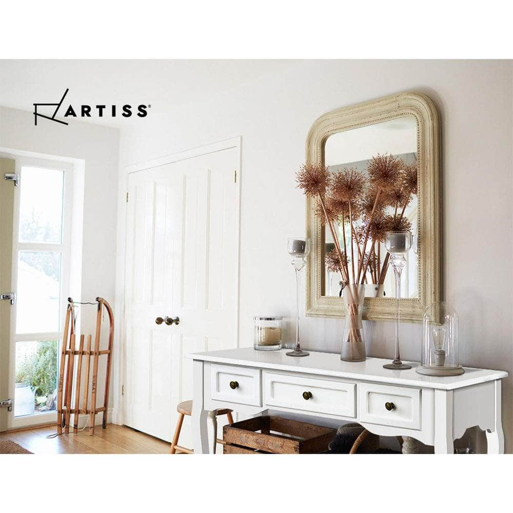 Console Table 3 Drawers White Hamptons