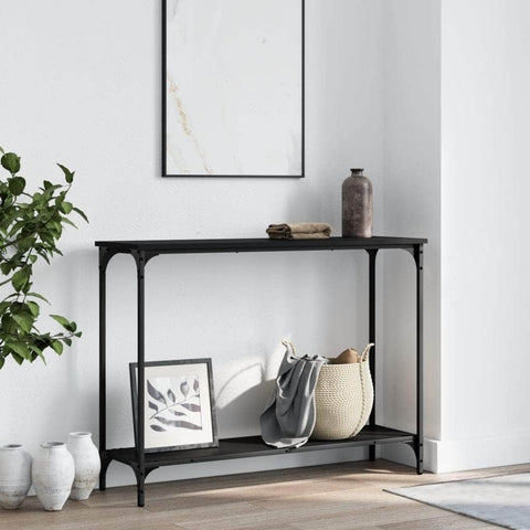 Console Table Black Engineered Wood